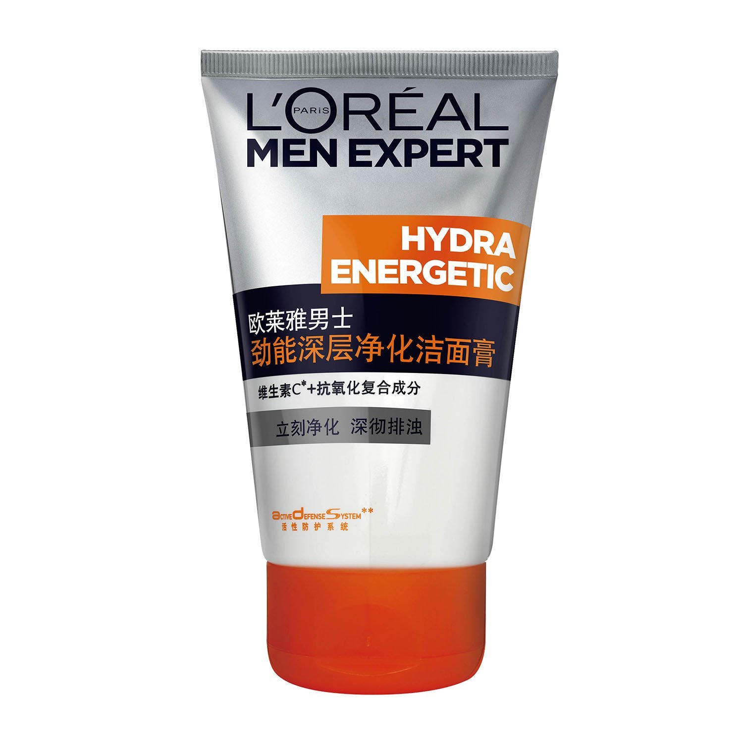欧莱雅(loreal)男士劲能深层净化洁面膏100ml 去角质抗黑头 为肌肤