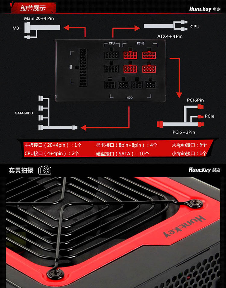 航嘉电源 多核x7-1000w 额定1000w