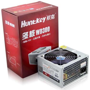 航嘉(huntkey) 额定300w 多核wd300电源 (转化效率80%/支持背线/宽幅