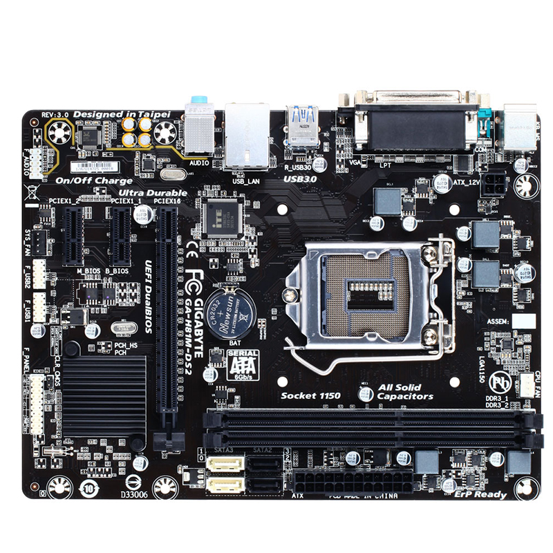 技嘉(gigabyte)h81m-ds2主板 (intel h81/lga 1150)
