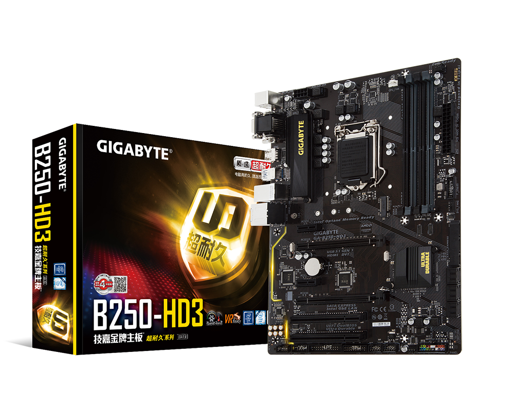技嘉(gigabyte)b250主板/b250-hd3(atx/1151)